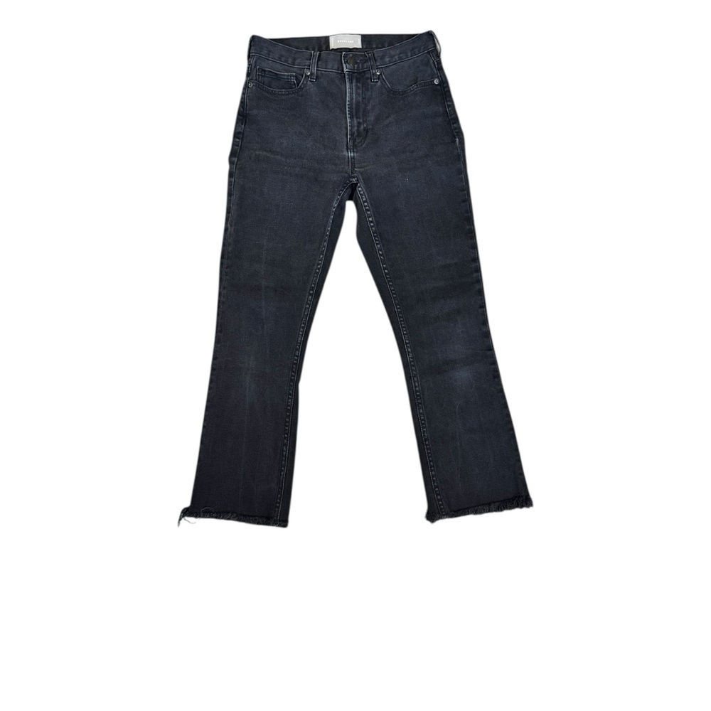 Everlane Black Raw Hem Straight Crop Jeans Size 25 | Minimalist Modern Denim